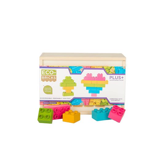 Eco-bricks™ Color Plus Large Wooden Blocks | FSC-Certified 25-Piece Toddler Building Set