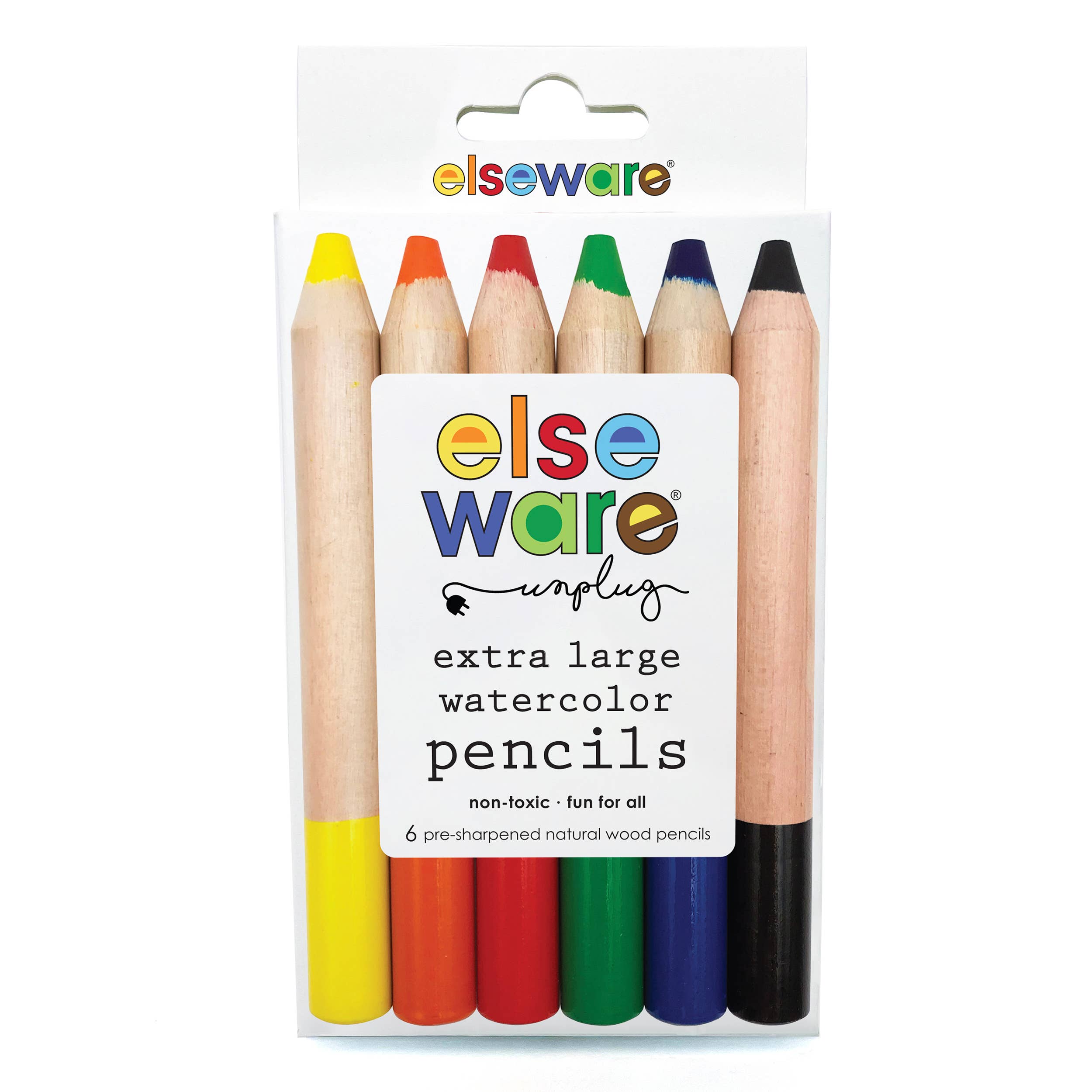 Extra-Large Watercolor Pencils - 6 Eco-Friendly Colors – Giggles & Wiggles