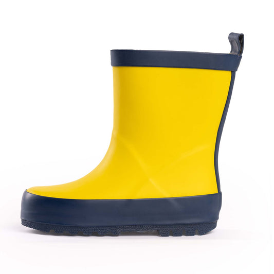 Yellow & Navy Waterproof Rain Boots (Kids)