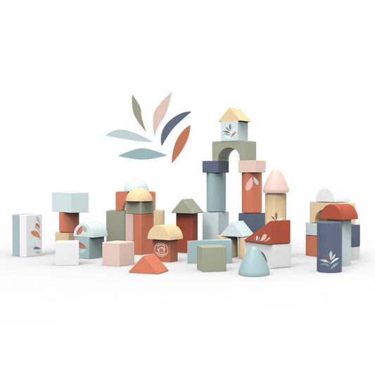 Wooden Building Blocks | 50 Piece Toddler Block Set