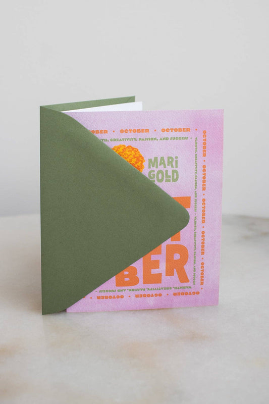 October Birth Month Flower Card