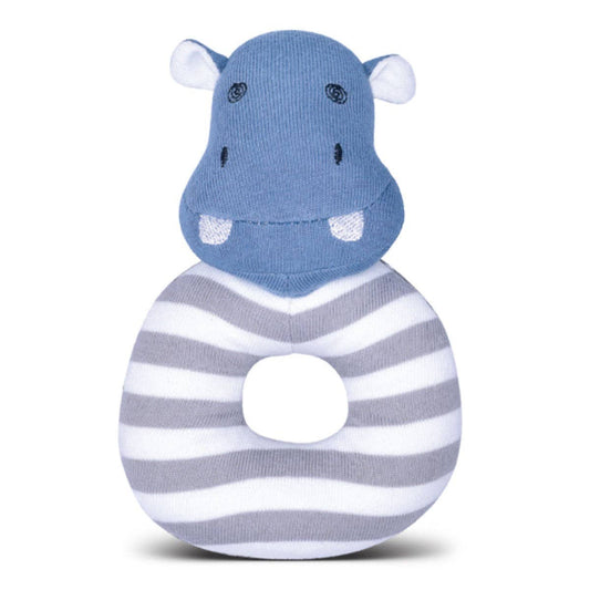 JoJo Hippo Organic Baby Teething Rattle
