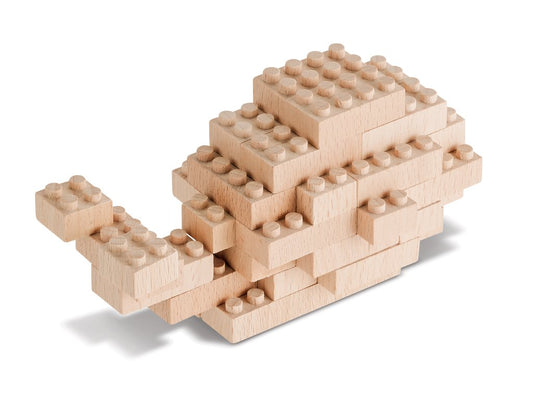 Eco-Bricks™ Shell Animals 3-in-1 Wooden Building Set | Turtle, Snail & Beetle Set