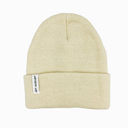 Knit cuff Beanie in Vanilla
