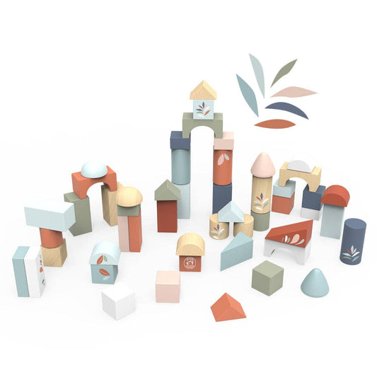 Wooden Building Blocks | 50 Piece Toddler Block Set
