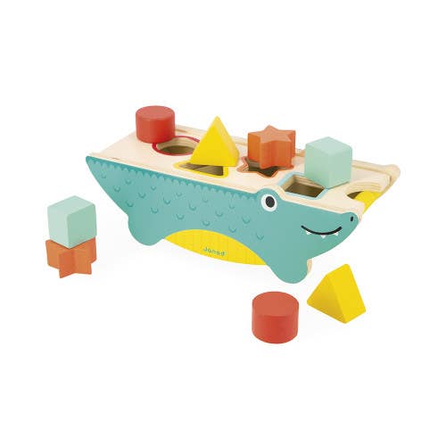 Wooden Crocodile Shape Sorter Toy | Janod Tropik Educational Toy
