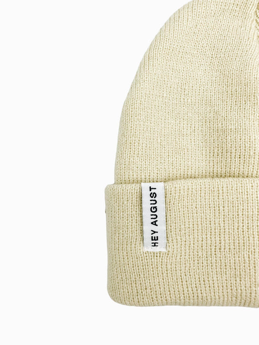 Knit cuff Beanie in Vanilla