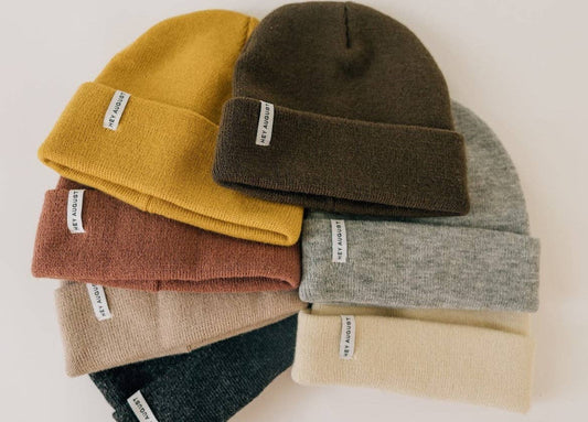 Knit cuff Beanie in Mauve