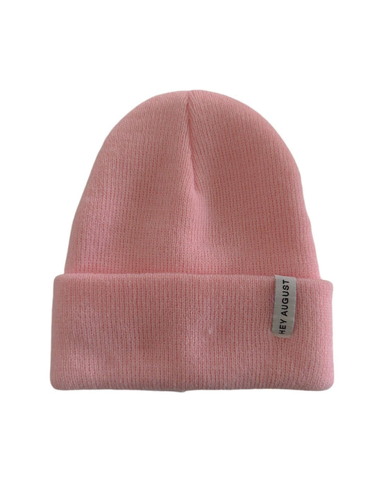 Knit cuff beanie in Taffy