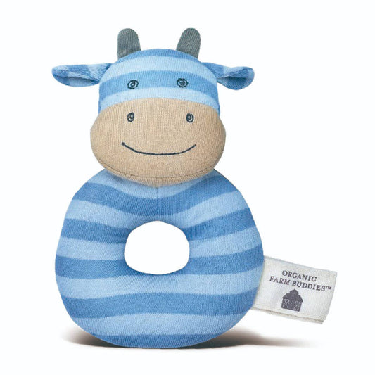 Mr. Moo Organic Baby Teething Rattle