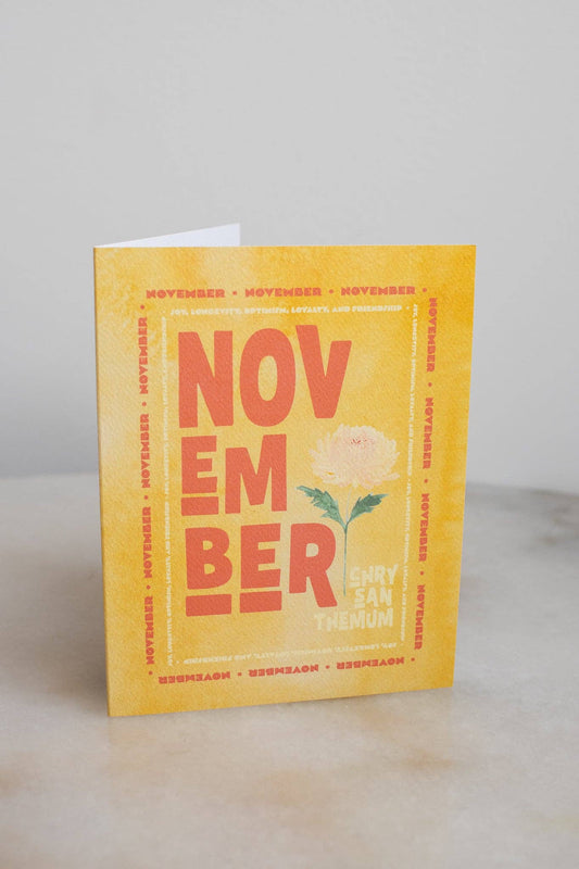 November Birth Month Flower Card