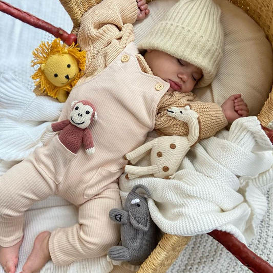 Organic Monkey Rattle Baby Toy (Handmade)
