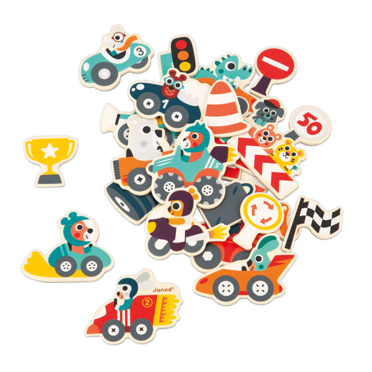 Wooden Car Magnets Set (24 pcs)