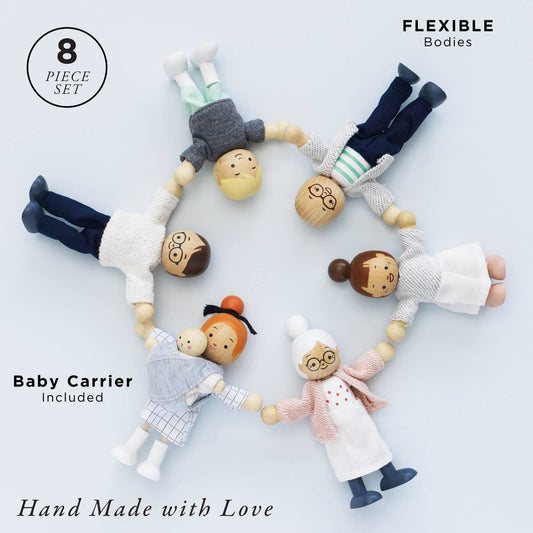 Wooden Dolls House Family