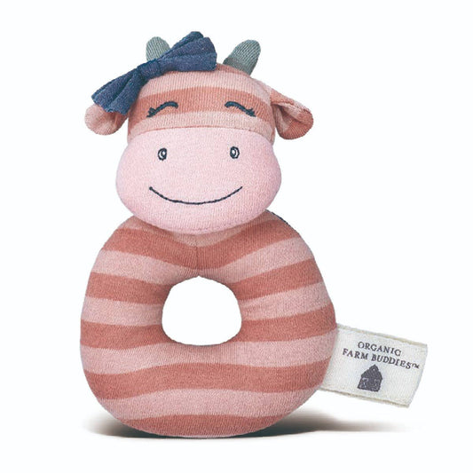 Miss Moo Organic Baby Teething Rattle