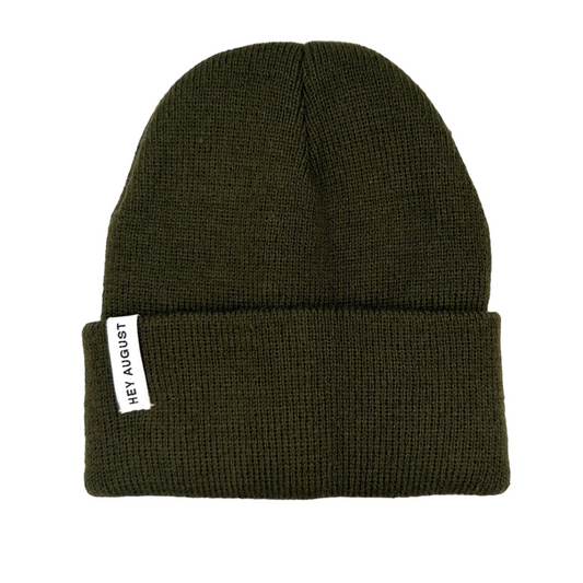 Knit cuff Beanie in Pine