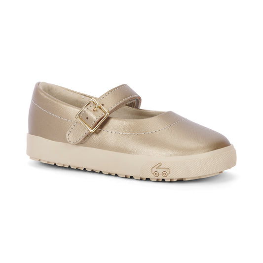 Gold Toddler Mary Jane Shoe | See Kai Run Lucia Dress Flats