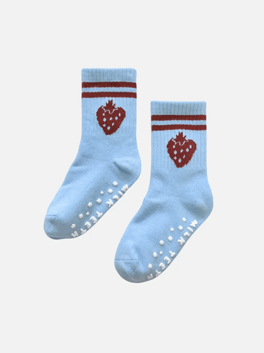 Milk Teeth colorful ribbed grip socks for kids with striped trim and embroidered emblem
Milk Teeth non slip cotton kids socks with rubber grip soles
Milk Teeth toddler ribbed grip socks with playful embroidered designs
Milk Teeth kids sporty striped ribbed socks with anti skid grip