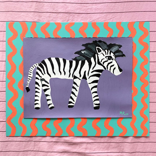 Playful Zebra Painting
