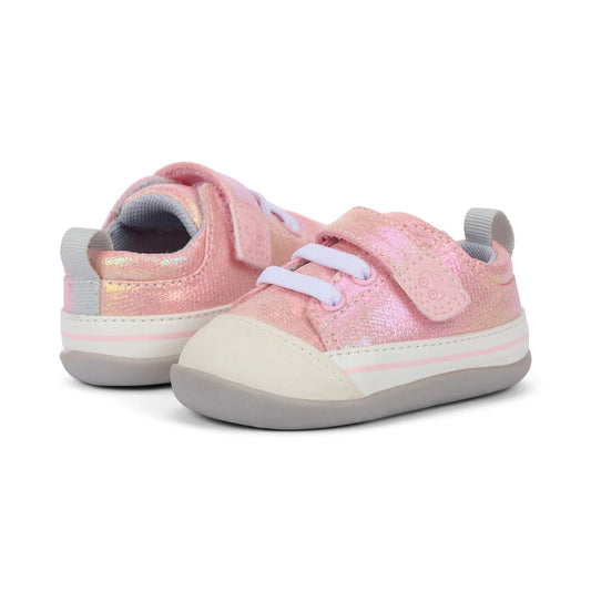 Stevie Mini Pink Metallic | Baby First Walker Shoes
