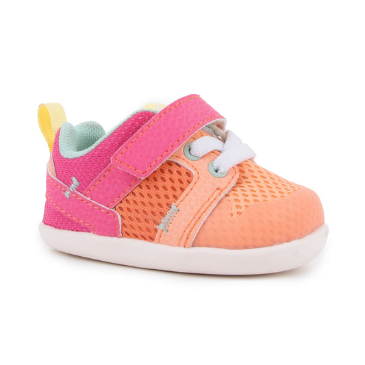 Peach & Hot Pink Baby First Walker Shoes | See Kai Run Viento Mini