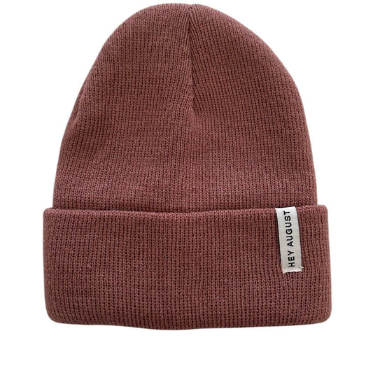 Knit cuff Beanie in Mauve
