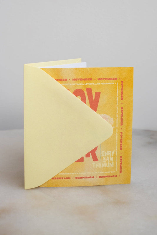 November Birth Month Flower Card