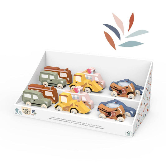 Wooden Utility Vehicle Toy Set | Fire Trucks, Police Cars & Vans for Toddlers