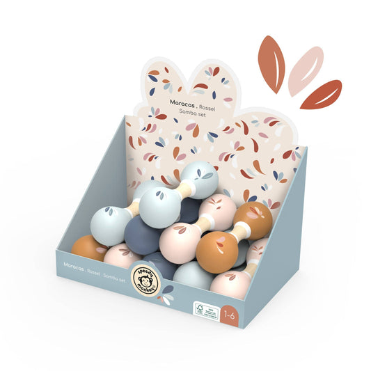 Display of 10 assorted Maracas