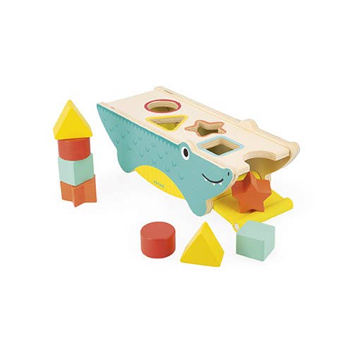 Wooden Crocodile Shape Sorter Toy | Janod Tropik Educational Toy