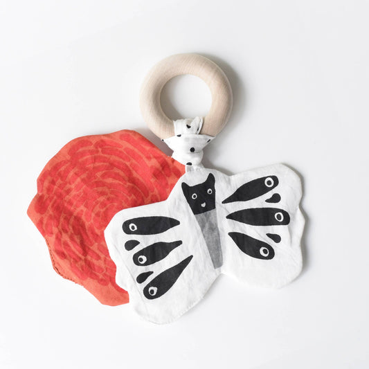 Butterfly Crinkle Ring Teether for Baby