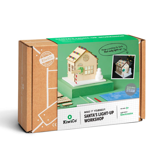 Santa's Light-Up Workshop Building Kit for Kids