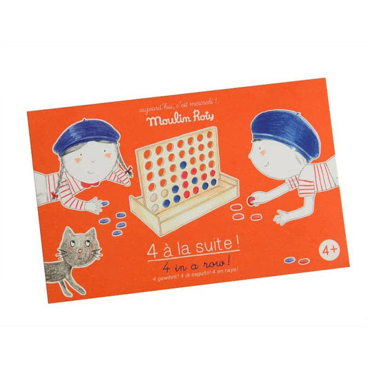 4 in a Row Wooden Board Game - Recreational Toy - Moulin Roty