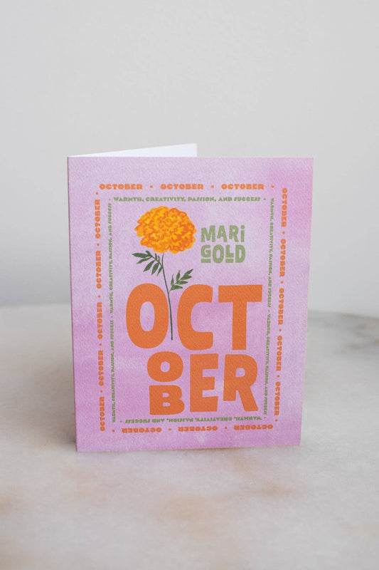 October Birth Month Flower Card